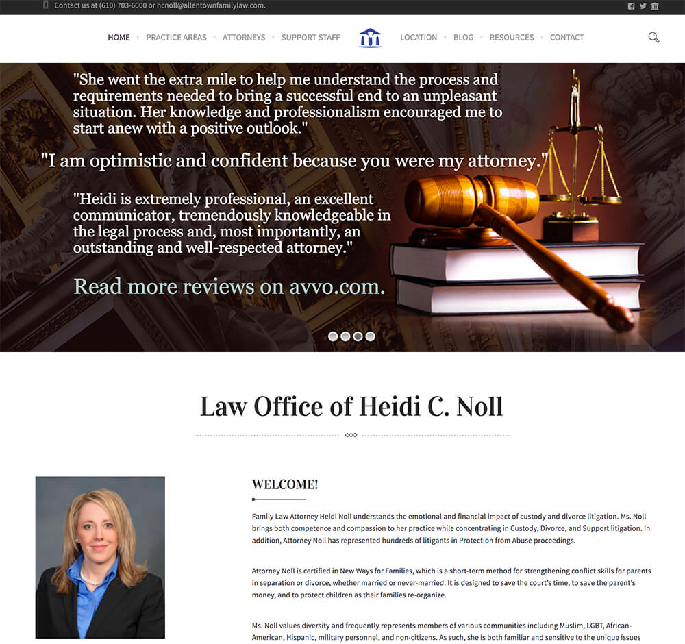 Site redesign: Allentown Family Law