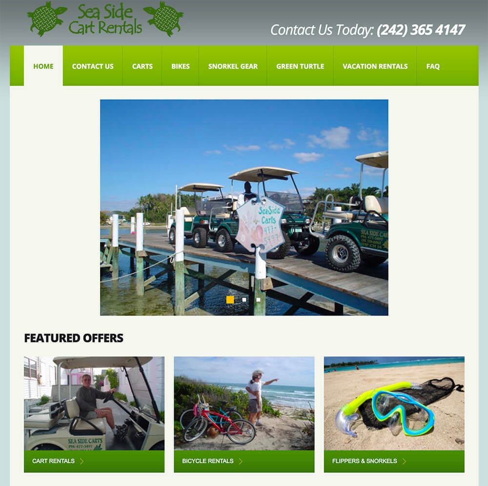 Site redesign: Sea Side Cart Rentals